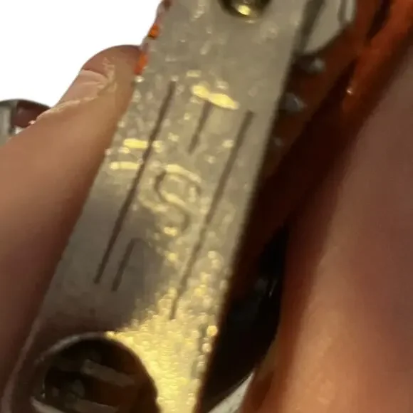 Vintage Tooled Leather Handbag Abstract Art Design Brown Shoulder Purse - Picture 7 of 8